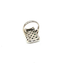 Load image into Gallery viewer, Nicky Butler SS Green Chalcedony &amp; White Topaz Gem Rectangle Ring