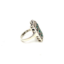 Load image into Gallery viewer, Nicky Butler SS Green Chalcedony &amp; White Topaz Gem Rectangle Ring