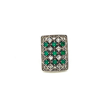 Load image into Gallery viewer, Nicky Butler SS Green Chalcedony &amp; White Topaz Gem Rectangle Ring