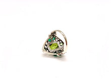 Load image into Gallery viewer, Nicky Butler SS Green Quartz Multi Gem Shield Butterfly Ring