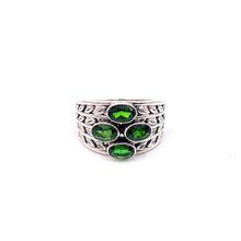 Load image into Gallery viewer, Nicky Butler SS Chrome Diopside Leaf Band Ring