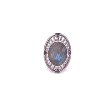Load image into Gallery viewer, Nicky Butler SS Labradorite Enameled Bold Oval Ring