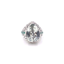 Load image into Gallery viewer, Nicky Butler SS Prasiolite Multi Gem Bold Pear Leaf Ring