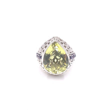 Load image into Gallery viewer, Nicky Butler SS Lemon Quartz Multi Gem Bold Pear Leaf Ring