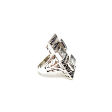 Load image into Gallery viewer, Nicky Butler SS Clear Quartz Multi Gem Geometric Ring