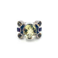 Load image into Gallery viewer, Nicky Butler SS Lemon Quartz Multi Gem Oval Ring