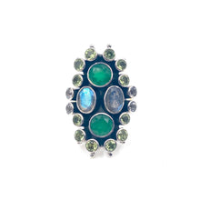 Load image into Gallery viewer, Nicky Butler SS Labradorite Multi Gem Ring