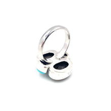Load image into Gallery viewer, Nicky Butler SS Smokey Quartz &amp; Turquoise Double Oval Gem Ring