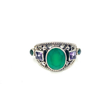 Load image into Gallery viewer, Nicky Butler SS Green Chalcedony Multi Gem Band Ring