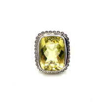 Load image into Gallery viewer, Nicky Butler SS Lemon Quartz Gem Cushion Ring
