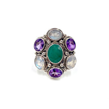 Load image into Gallery viewer, Nicky Butler SS Emerald Green Beryl Multi Gem Blossom Ring