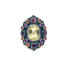 Load image into Gallery viewer, Nicky Butler SS Lemon Quartz Multi Gem Arabesque Ring