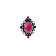 Load image into Gallery viewer, Nicky Butler SS Ruby Red Corundum Multi Gem Oval Ring