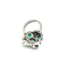 Load image into Gallery viewer, Nicky Butler SS Green Beryl &amp; Chalcedony Gem Crown Ring