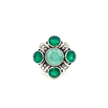 Load image into Gallery viewer, Nicky Butler SS Green Beryl &amp; Chalcedony Gem Crown Ring