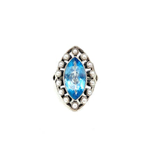 Load image into Gallery viewer, Nicky Butler SS Ocean Blue Quartz &amp; FWP Marquise Ring