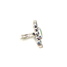 Load image into Gallery viewer, Nicky Butler SS Peri Green Quartz Multi Gem Cushion Ring