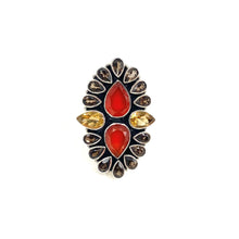 Load image into Gallery viewer, Nicky Butler SS Carnelian Multi Gem Pear Ring