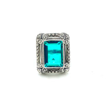 Load image into Gallery viewer, Nicky Butler SS Caribbean Blue Quartz Frame Ring