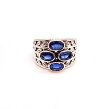 Load image into Gallery viewer, Nicky Butler Sterling Silver Blue Kyanite Gemstone Leaf Band Ring