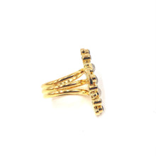 Load image into Gallery viewer, Nicky Butler Vermeil Rainbow Moonstone Multi Gem Cross Ring