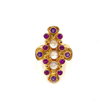 Load image into Gallery viewer, Nicky Butler Vermeil Rainbow Moonstone Multi Gem Cross Ring