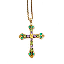Load image into Gallery viewer, Nicky Butler Bronze Citrine Multi Gem Cross Pendant