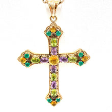 Load image into Gallery viewer, Nicky Butler Bronze Citrine Multi Gem Cross Pendant