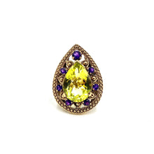 Load image into Gallery viewer, Nicky Butler Bronze Lemon Quartz Multi Gem Pear Leaf Ring