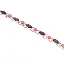 Load image into Gallery viewer, Nicky Butler SS Garnet &amp; Rhodonite Gem Line 6-1/8” Bracelet