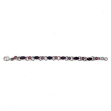 Load image into Gallery viewer, Nicky Butler SS Garnet &amp; Rhodonite Gem Line 6-1/8” Bracelet