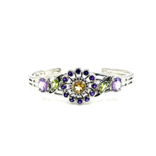 Load image into Gallery viewer, Nicky Butler SS Amethyst Multi Gem Flower Cuff