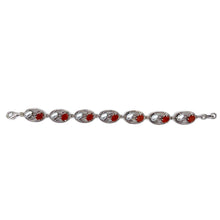 Load image into Gallery viewer, Nicky Butler SS Carnelian &amp; Freshwater Pearl Oval Line Bracelet