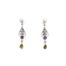 Load image into Gallery viewer, Nicky Butler SS Amethyst Multi Gem Leaf Earrings