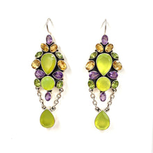 Load image into Gallery viewer, Nicky Butler SS RAJ Peri Green Chalcedony Multi Gem Earrings