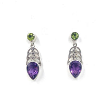 Load image into Gallery viewer, Nicky Butler SS Amethyst Multi Gem Arch Drop Earrings