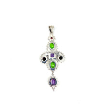 Load image into Gallery viewer, Nicky Butler SS Peri Green Quartz Multi Gem Drop Pendant