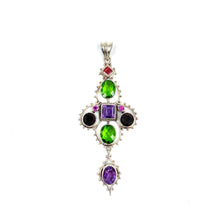 Load image into Gallery viewer, Nicky Butler SS Peri Green Quartz Multi Gem Drop Pendant