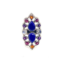 Load image into Gallery viewer, Nicky Butler SS Lapis Lazuli Multi Gem Openwork Ring