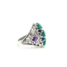 Load image into Gallery viewer, Nicky Butler SS Green Chalcedony Multi Gem Leaf &amp; Vine Ring