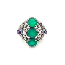 Load image into Gallery viewer, Nicky Butler SS Green Chalcedony Multi Gem Leaf &amp; Vine Ring