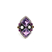 Load image into Gallery viewer, Nicky Butler SS Amethyst Multi Gem Diamond Shape Ring