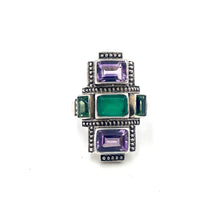 Load image into Gallery viewer, Nicky Butler SS Amethyst Multi Gem Deco Ring