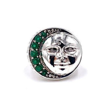 Load image into Gallery viewer, Nicky Butler SS Green Chalcedony Man in the Moon Gem Ring