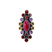 Load image into Gallery viewer, Nicky Butler SS Ruby Red Corundum Multi Gem Marquise Ring