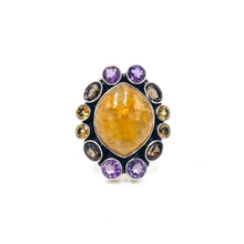 Load image into Gallery viewer, Nicky Butler SS RAJ Goldy Quartz Multi Gem Marquise Ring
