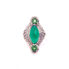 Load image into Gallery viewer, Nicky Butler SS Green Chalcedony Multi Gem Marquise Ring
