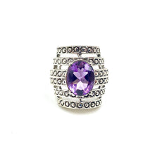Load image into Gallery viewer, Nicky Butler SS Amethyst Gemstone Barrel Ring