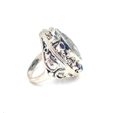 Load image into Gallery viewer, Nicky Butler SS Aqua Quartz Multi Gem Pear Ring