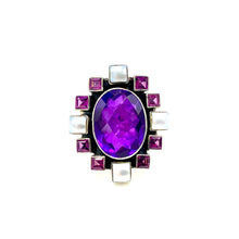 Load image into Gallery viewer, Nicky Butler SS Purple Quartz Doublet Multi Gem Ring